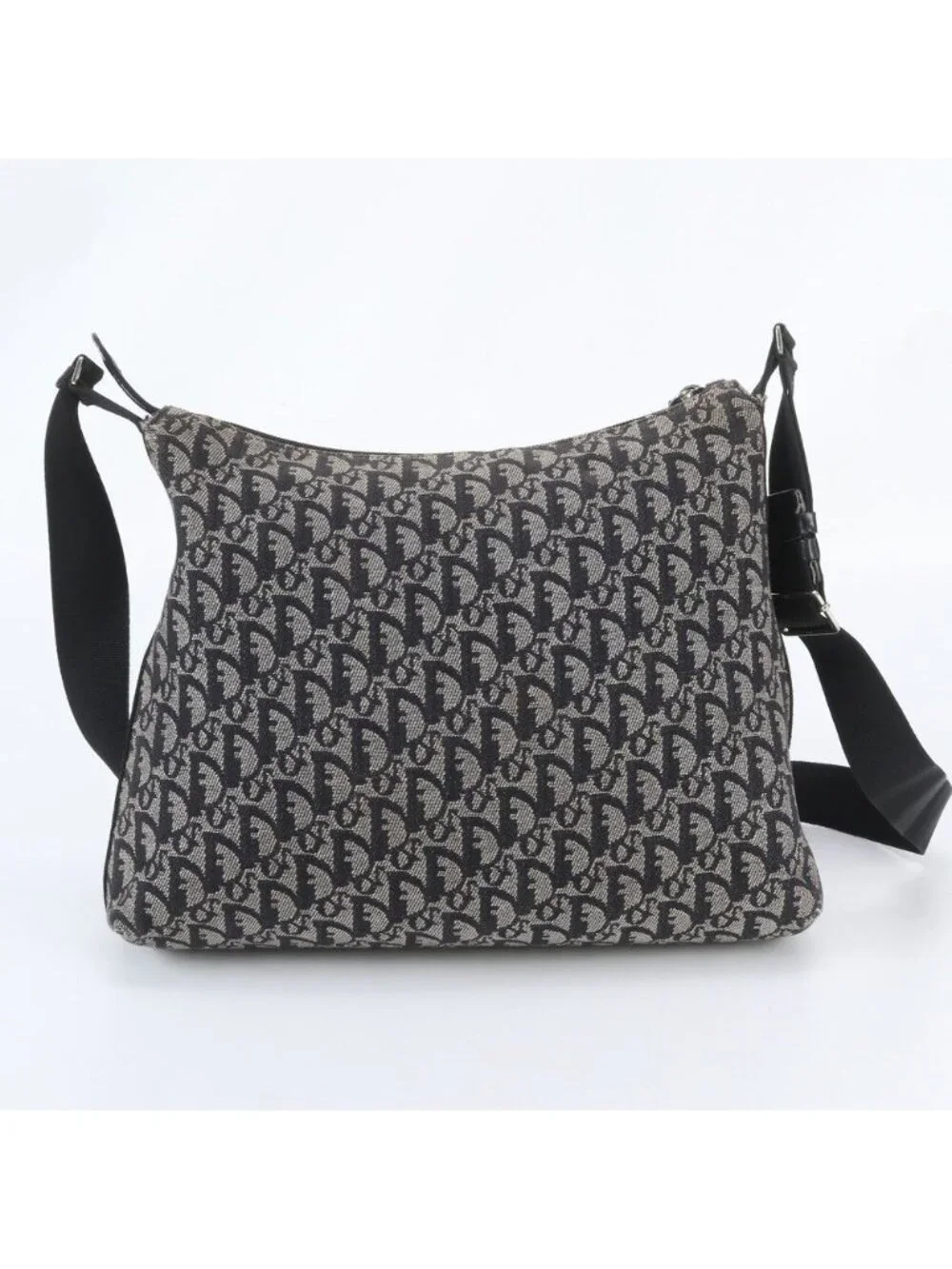 Dior Trotter Leather Shoulder Bag Crossbody Messenger Black